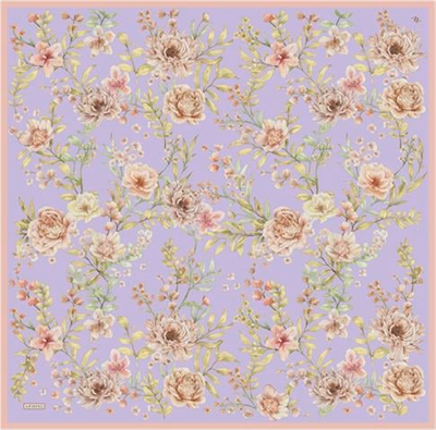 Armine Çiçek Desenli Saf İpek Twill Eşarp 9347D 50