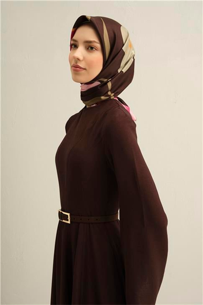 Armine Çiçek Desenli Saf İpek Twill Eşarp 9317D 36