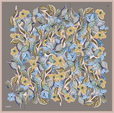 Armine Çiçek Desenli Saf İpek Twill Eşarp 9332D 35