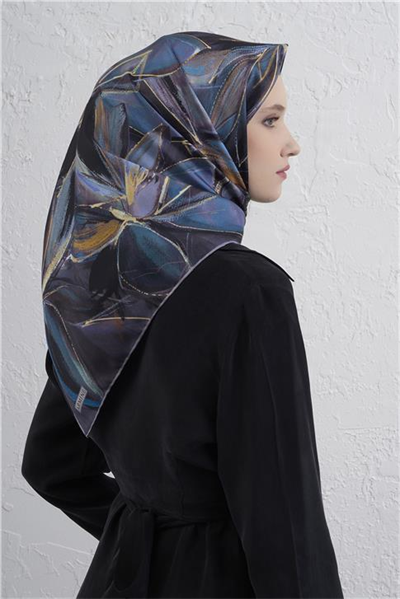 Armine Çiçek Desenli Saf İpek Twill Eşarp 9406D 36