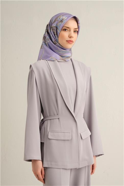 Armine Çiçek Desenli Saf İpek Twill Eşarp 9324D 87