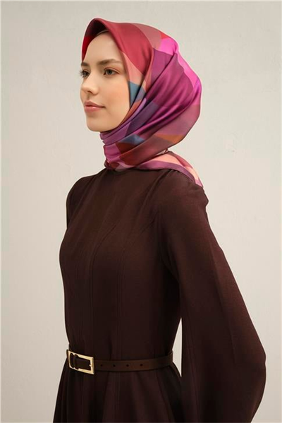 Armine Geometrik Desenli Saf İpek Sura Eşarp 9331D 31