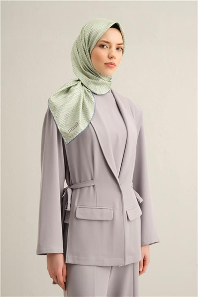Armine Çiçek Desenli Saf İpek Twill Eşarp 9307D 81