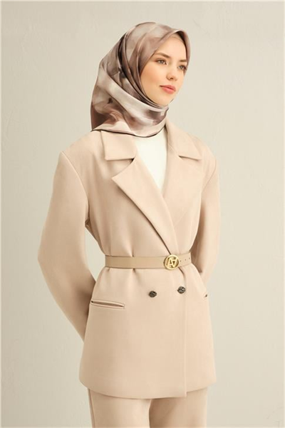 Armine Çiçek Desenli Saf İpek Twill Eşarp 9310D 86