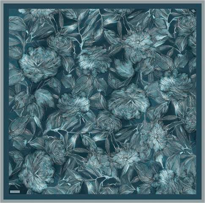 Armine Çiçek Desenli Saf İpek Twill Eşarp 9409D 04