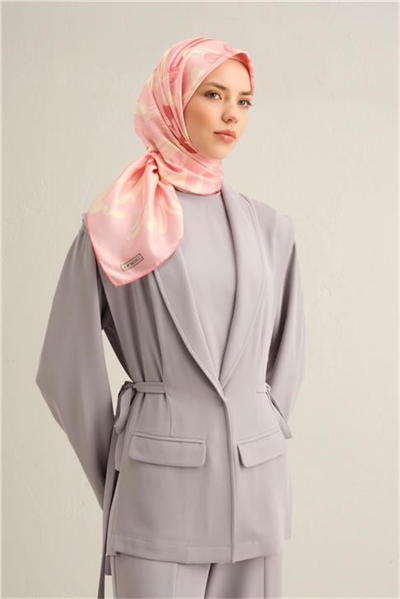 Armine Çiçek Desenli Saf İpek Twill Eşarp 9322D 85
