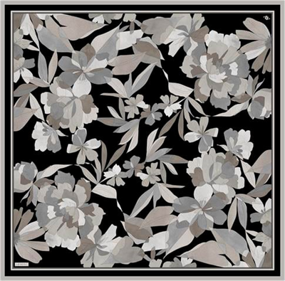 Armine Çiçek Desenli Saf İpek Twill Eşarp 9312D 86