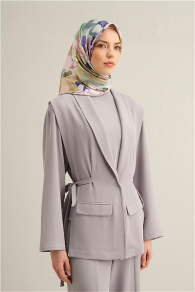Armine Çiçek Desenli Saf İpek Twill Eşarp 9334D 33