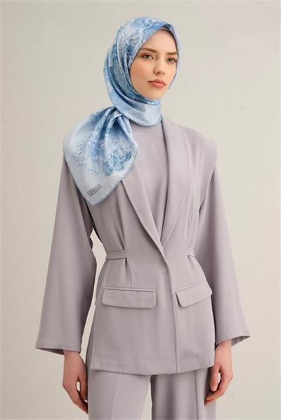 Armine Çiçek Desenli Saf İpek Twill Eşarp 9330D 81