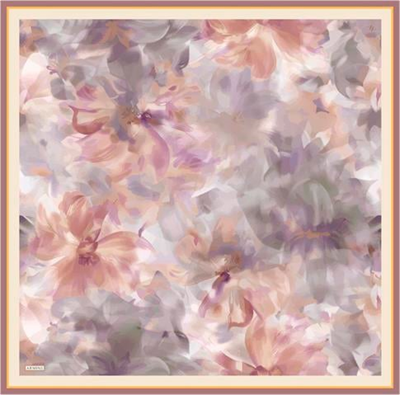 Armine Çiçek Desenli Saf İpek Twill Eşarp 9310D 37