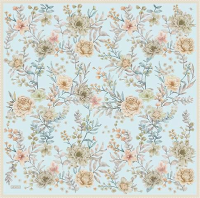 Armine Çiçek Desenli Saf İpek Twill Eşarp 9347D 80