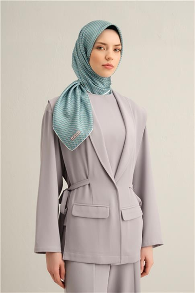 Armine Çiçek Desenli Saf İpek Twill Eşarp 9307D 37