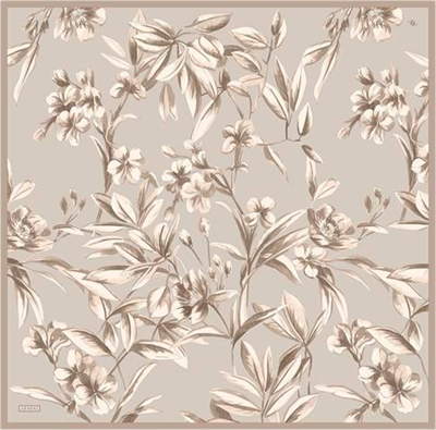 Armine Çiçek Desenli Saf İpek Twill Eşarp 9324D 32