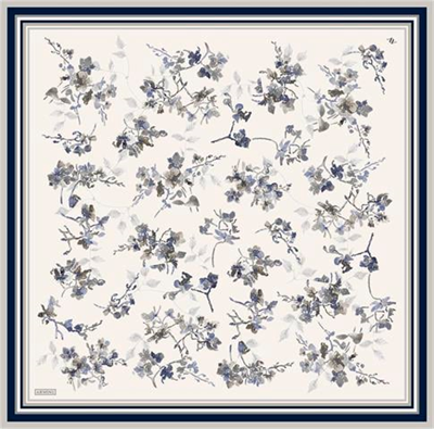 Armine Çiçek Desenli Saf İpek Twill Eşarp 9316D 86