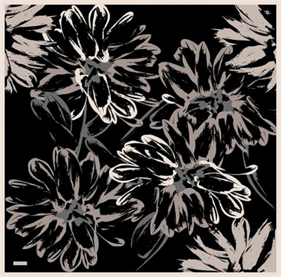 Armine Çiçek Desenli Saf İpek Twill Eşarp 9322D 13