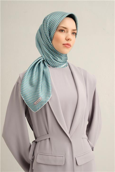 Armine Çiçek Desenli Saf İpek Twill Eşarp 9307D 37
