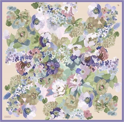 Armine Çiçek Desenli Saf İpek Twill Eşarp 9334D 33