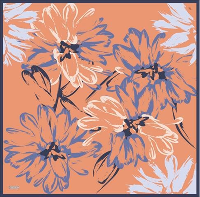 Armine Çiçek Desenli Saf İpek Twill Eşarp 9322D 38
