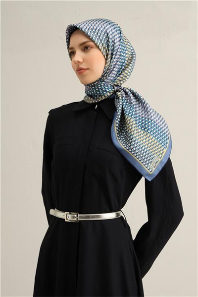 Armine Çiçek Desenli Saf İpek Twill Eşarp 9319 81