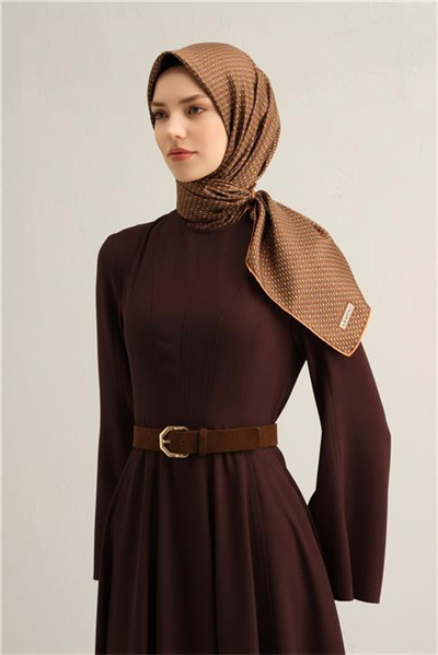 Armine Çiçek Desenli Saf İpek Twill Eşarp 9307D 80