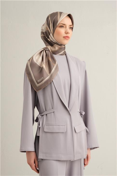 Armine Çiçek Desenli Saf İpek Twill Eşarp 9302D 04