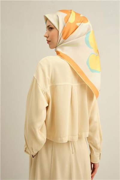 Armine Çiçek Desenli Saf İpek Sura Eşarp 9317D 80