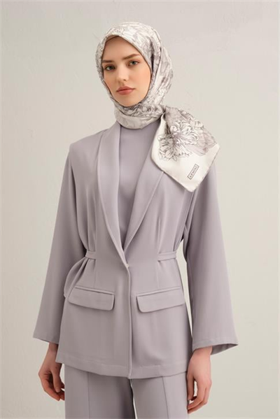 Armine Çiçek Desenli Saf İpek Twill Eşarp 9330D 84