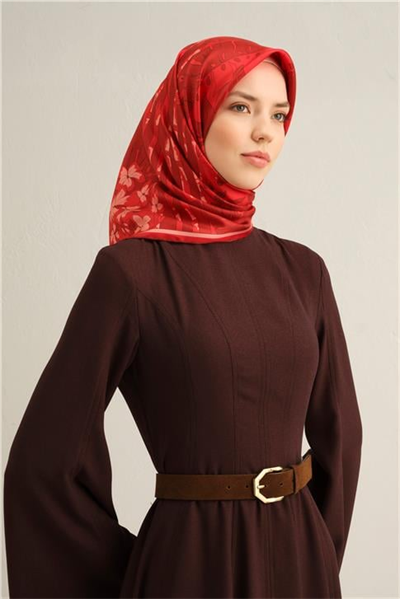 Armine Çiçek Desenli Saf İpek Twill Eşarp 9353D 34