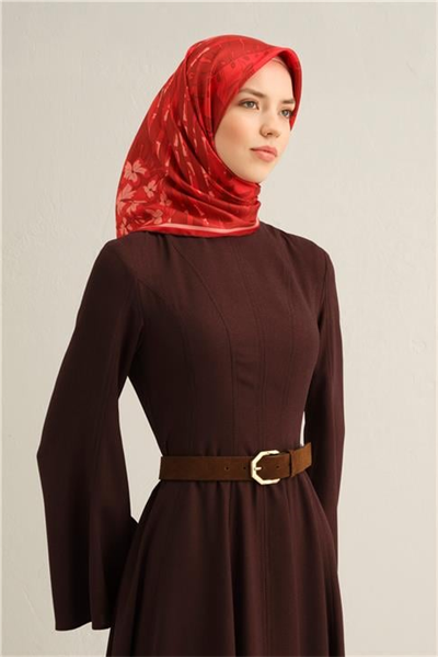 Armine Çiçek Desenli Saf İpek Twill Eşarp 9353D 34