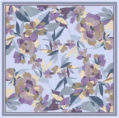 Armine Çiçek Desenli Saf İpek Twill Eşarp 9312D 35