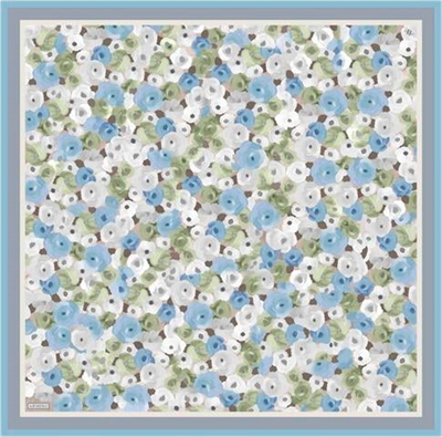 Armine Çiçek Desenli Saf İpek Twill Eşarp 9300D 83