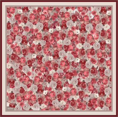Armine Çiçek Desenli Saf İpek Twill Eşarp 9300D 04