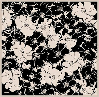 Armine Çiçek Desenli Saf İpek Twill Eşarp 9344D 39