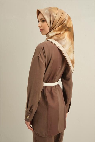 Armine Çiçek Desenli Saf İpek Twill Eşarp 9310D 36