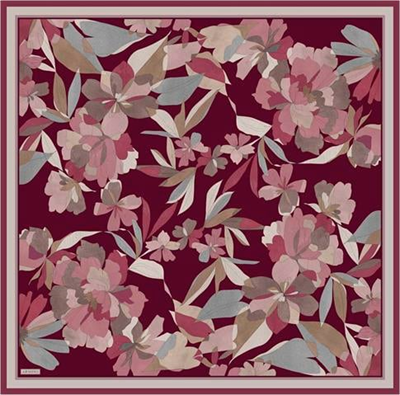 Armine Çiçek Desenli Saf İpek Twill Eşarp 9312D 85