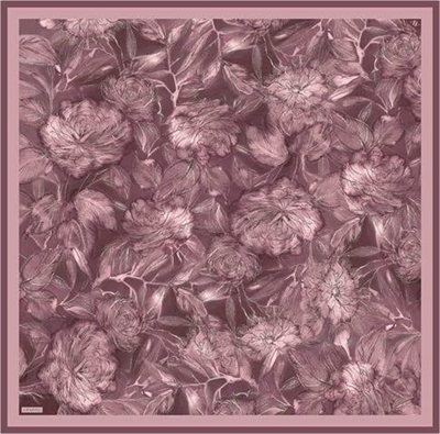 Armine Çiçek Desenli Saf İpek Twill Eşarp 9409D 05