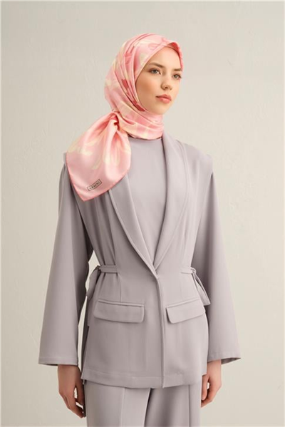 Armine Çiçek Desenli Saf İpek Twill Eşarp 9322D 85