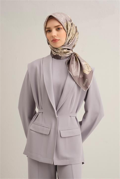 Armine Çiçek Desenli Saf İpek Twill Eşarp 9330D 35