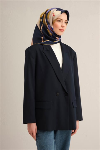 Armine Çiçek Desenli Saf İpek Twill Eşarp 9302 55