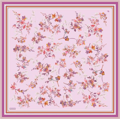 Armine Çiçek Desenli Saf İpek Twill Eşarp 9316D 50