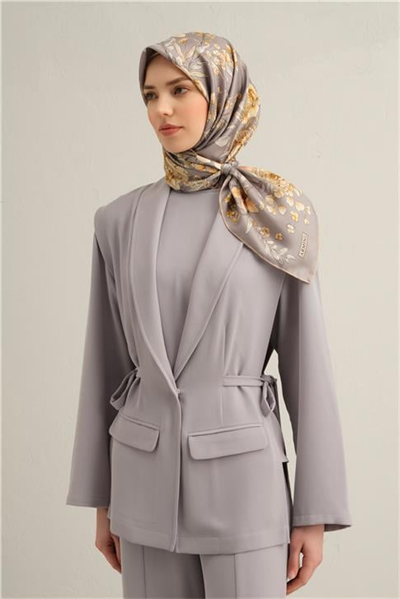 Armine Çiçek Desenli Saf İpek Twill Eşarp 9347D 52