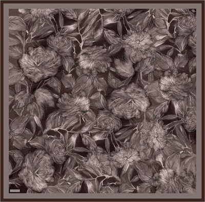 Armine Çiçek Desenli Saf İpek Twill Eşarp 9409D 82