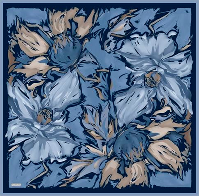 Armine Çiçek Desenli Saf İpek Twill Eşarp 9337D 81