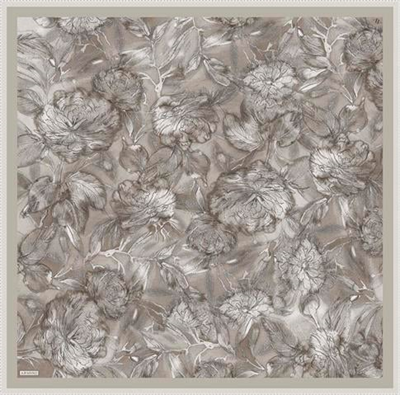 Armine Çiçek Desenli Saf İpek Twill Eşarp 9409D 83