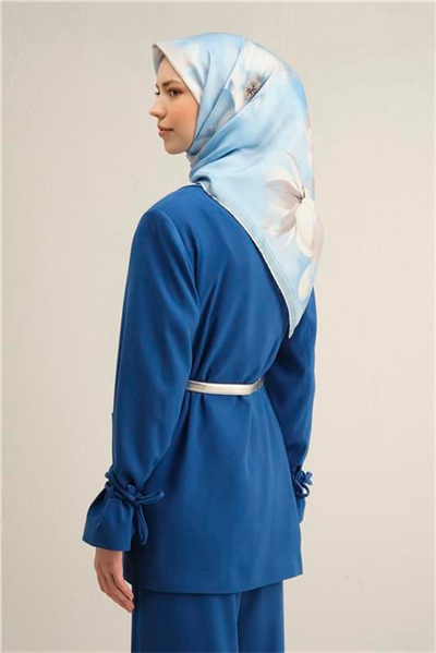 Armine Çiçek Desenli Saf İpek Twill Eşarp 9305D 87