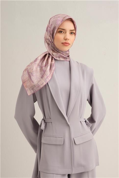 Armine Soyut Desenli Saf İpek Sura Eşarp 9339D 53