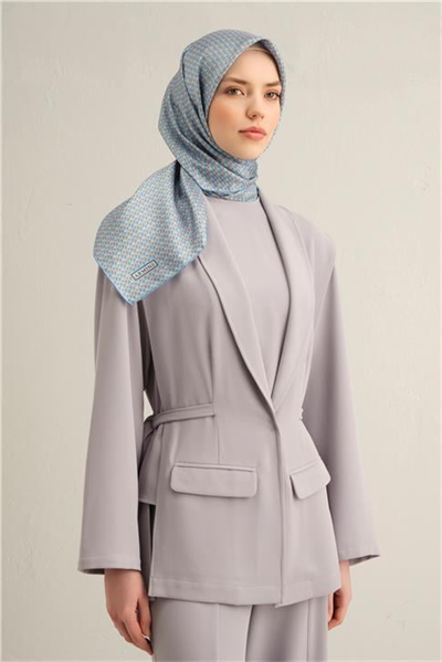 Armine Çiçek Desenli Saf İpek Twill Eşarp 9307D 07