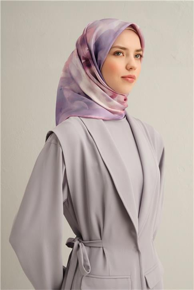 Armine Çiçek Desenli Saf İpek Twill Eşarp 9310D 51