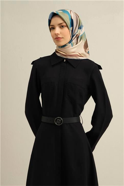 Armine Çiçek Desenli Saf İpek Twill Eşarp 9340D 34