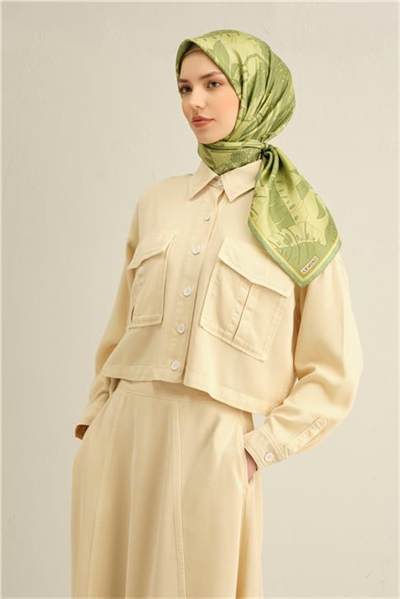 Armine Çiçek Desenli Saf İpek Twill Eşarp 9353D 56